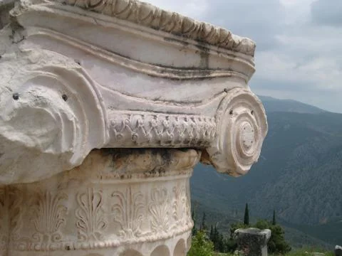 Delphi archeological site in Greece Stock Photos