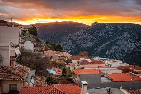 Delphi at dawn 스톡 사진