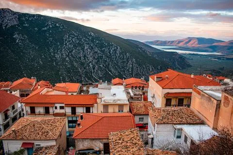 Delphi at dawn 스톡 사진