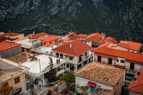 Delphi at dawn. 스톡 사진