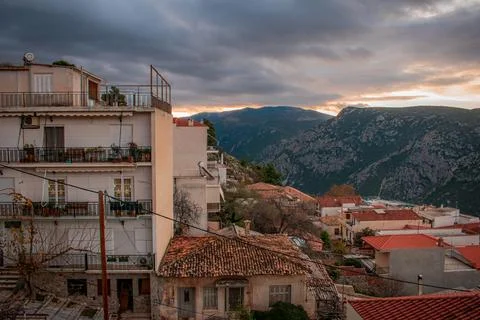 Delphi at dawn 스톡 사진