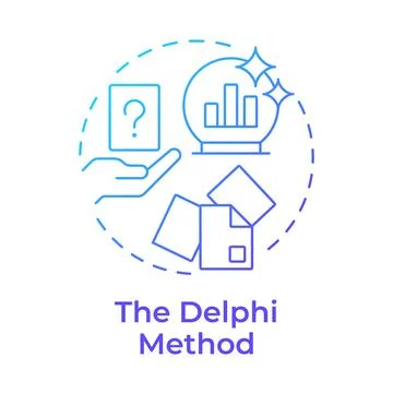 Delphi method blue gradient concept icon Stock Illustration