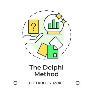 Delphi method multi color concept icon Stock-Illustration