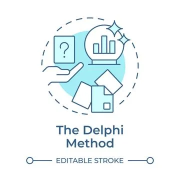 Delphi method soft blue concept icon Stock-Illustration