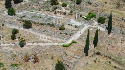 Delphi Ruins. Sacred Site of Ancient Greece Stock Footage 340913367