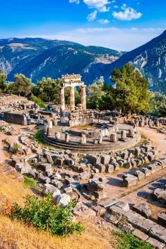 Delphi temple, Greece Foto stock