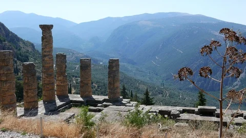 Delphi Temple Ruins Video stock 93111906