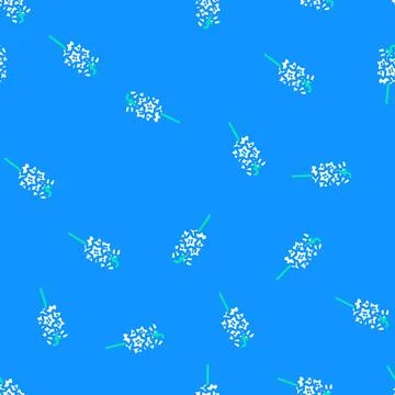 Delphinium blossom spring vector seamless pattern Illustrazione stock