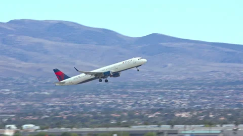 Delta Airbus A321 Taking Off from Las Vegas LAS International Airport Video stock 169796662