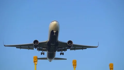 Delta Airlines airplane flying overhead Stock Footage 89791007