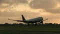 Delta Airlines crossing the sun HD Footage