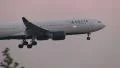 Delta Airlines landing at dusk HD Footage