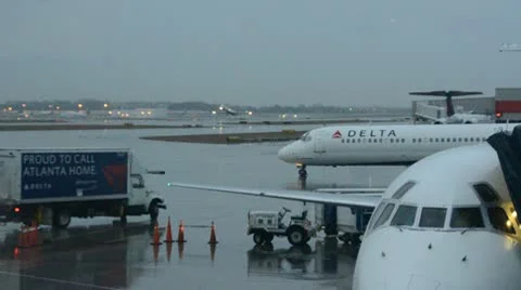 Delta Airlines passenger jets Stock Footage 10714904