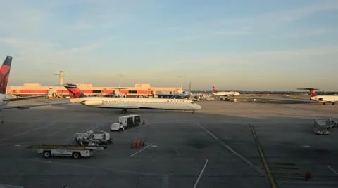 Delta Airlines passenger jets Stock Footage 10729758