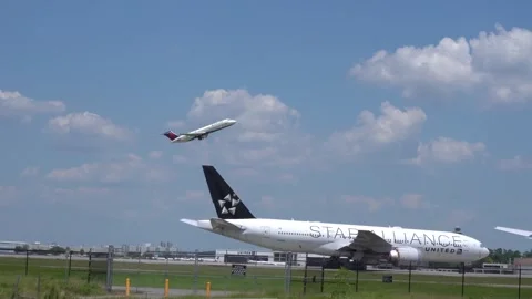 Delta Airlines Takeoff Stock Footage 270080083