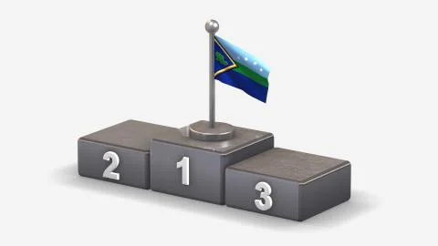 Delta Amacuro 3D waving flag illustration on winner podium. Stock Illustration
