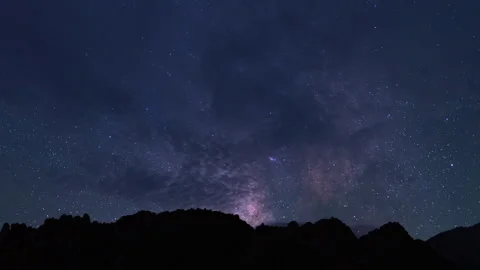 Delta Aquarids Meteor Shower and Milky Way Galaxy Clouds 24mm South Sky Pan R Stock Footage 336612480
