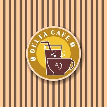 Delta Cafe Logo Design Concept, Logo Template For Cafe or Coffee Shop, Food.. Illustrazione stock