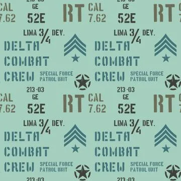 Delta combat crew military pattern Stock Illustration