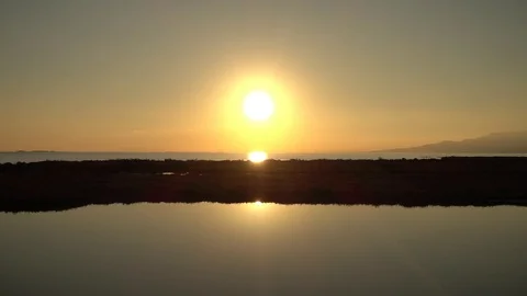 The delta del ebro at sunset in Tarragona Stock-Footage 100894475