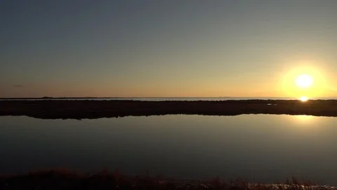 The delta del ebro at sunset in Tarragona Vidéo 100959580