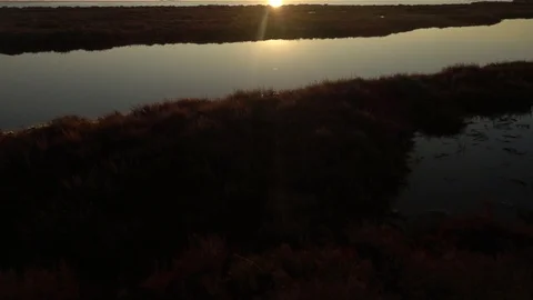 The delta del ebro at sunset in Tarragona Stock Footage 100962933