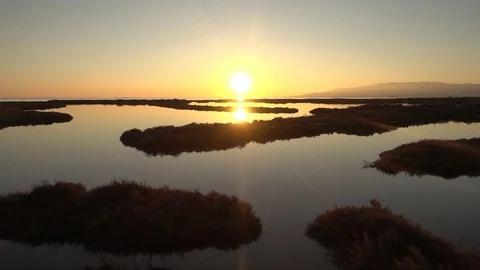 The delta del ebro at sunset in Tarragona Vídeo Stock 100965470