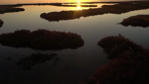 The delta del ebro at sunset in Tarragona Stock-Footage 100966559