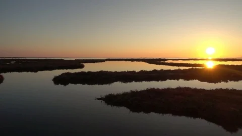 The delta del ebro at sunset in Tarragona 스톡 동영상 100967594