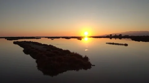 The delta del ebro at sunset in Tarragona 스톡 동영상 100968207