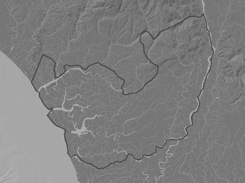 Delta, Nigeria. Bilevel elevation map with lakes and rivers 库存插图