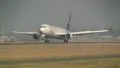 Delta Plane landing in morning sun HD Footage