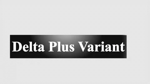 Delta Plus Variant wrote on metallic solid shape, lower third in high resolution Stock Footage 156966257