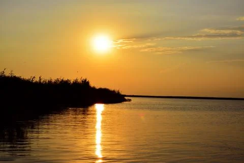 Delta Sunset Stock Photos