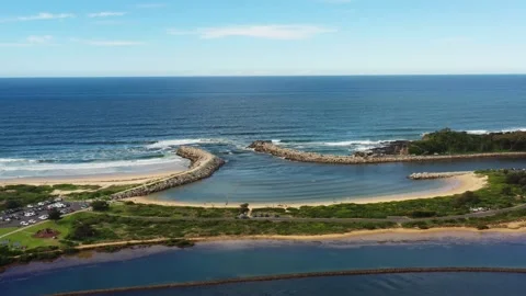 Delta of Wagonga inlet in Narooma town on South coast of Australia – 4k. Stock Footage 196804359