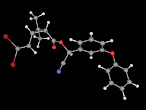 Deltamethrin insecticide molecule Stock Illustration