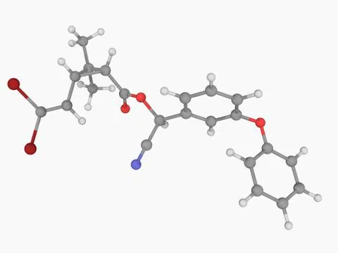 Deltamethrin insecticide molecule Stock Illustration