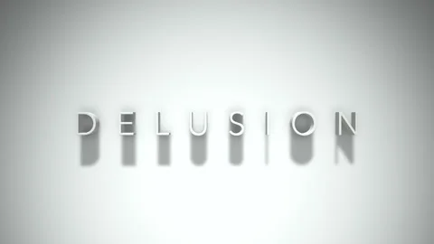 Delusion 3D title animation with shadows on a white background Stock-Footage 297799111