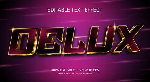 Delux 3d vector text effect with modern style design Illustration