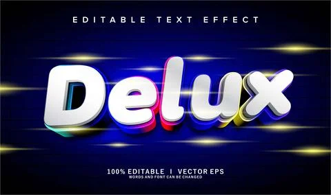 Delux vector text effect with modern style design Stock Illustration
