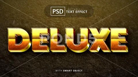 Deluxe 3d text effect editable PSD Template