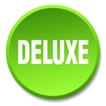 Deluxe green round flat isolated push button Stock Illustration