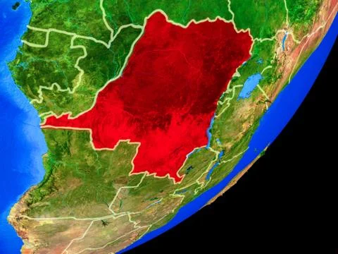 Dem Rep of Congo on Earth from space Stock Illustration
