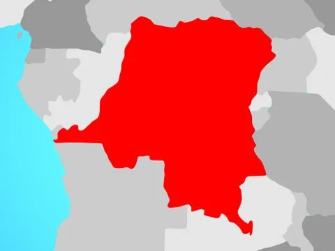 Dem Rep of Congo on map Stock Illustration