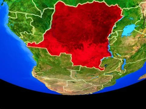Dem Rep of Congo from space on Earth Stock Illustration