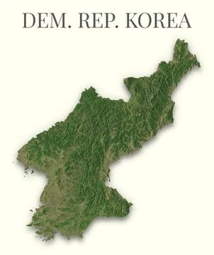 Dem. Rep. Korea terrain map. Raster relief illustration of Democratic Peopl.. Stock Illustration