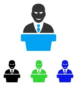 Demagogue Flat Icon Stock Illustration