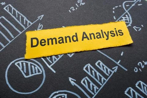 Demand analysis and charts as concept of market forecasting. Stock Photos