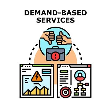 Demand based services concept illustrating business process management Stock Illustration