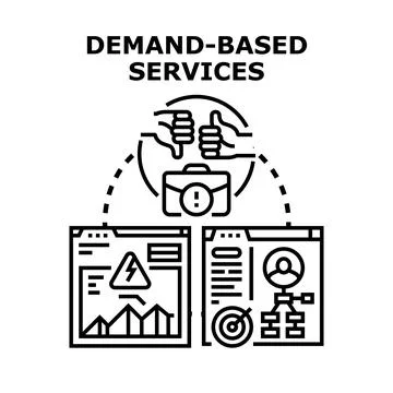 Demand based services concept illustrating business process management Stock Illustration
